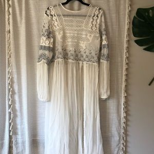 Free People white maxi boho dress